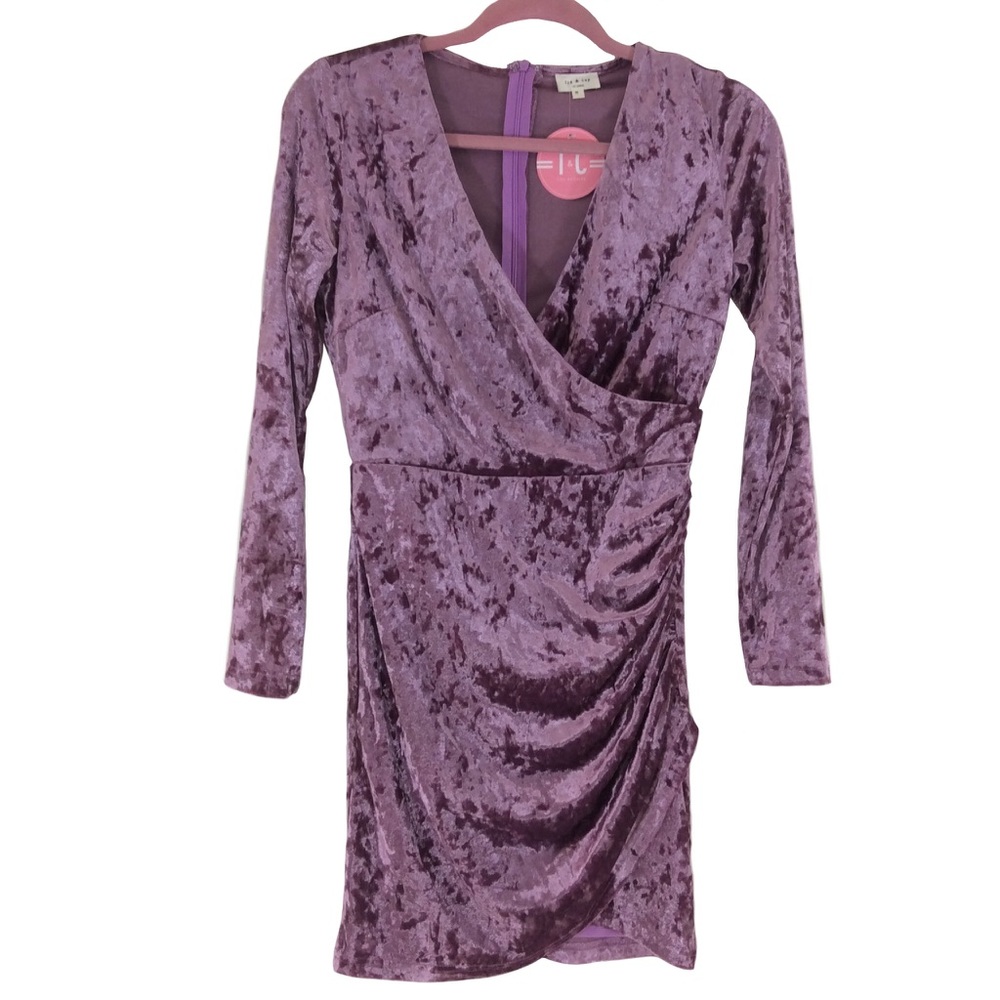 Tea N Cup Purple Pink Velvet Dress